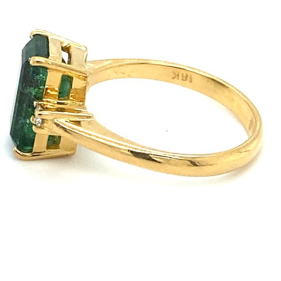 Certified Emerald 3.85ct Diamonds 18K Gold Ring - Picture 6 of 8